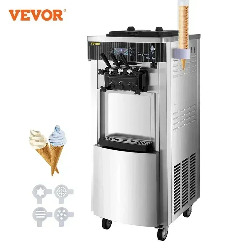 

VEVOR Commercial Soft Ice Cream Machine 2200W 20-28L/H Ice Cream Maker Double 6L Hoppers Ice Cream Making Machine YKF-8228H