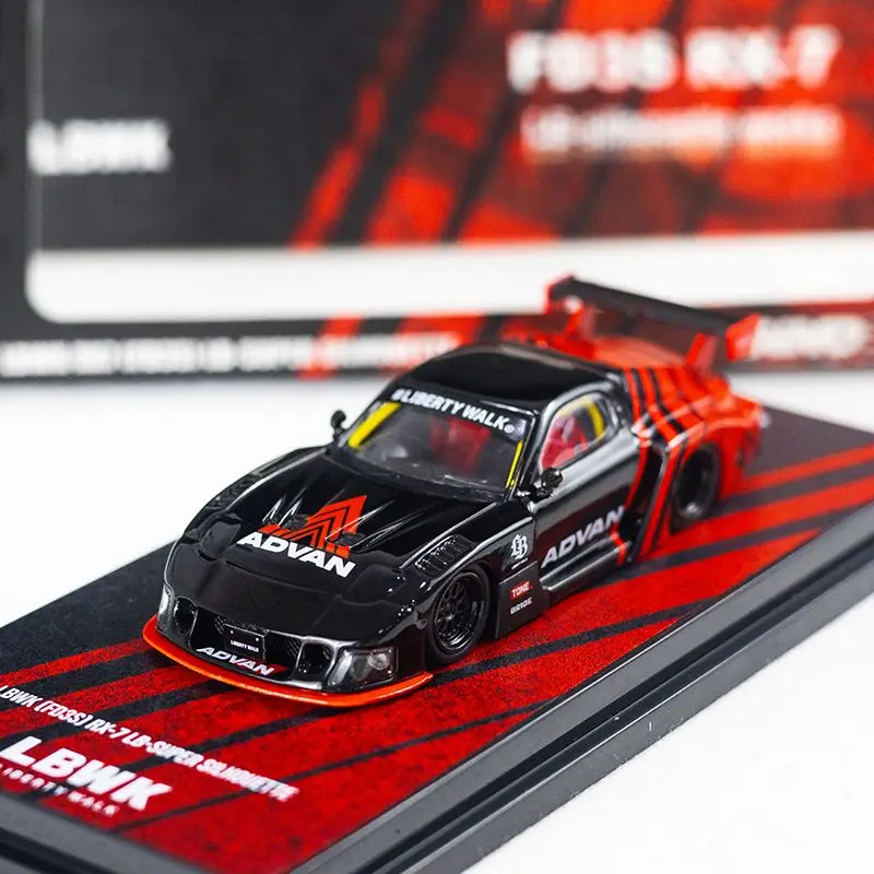 Diecast INNO Schaal 1:64 Mazda RX7 FD3S ADVAN JDM Legering Model Auto Collectible Toy Gift Souvenir Display Ornament