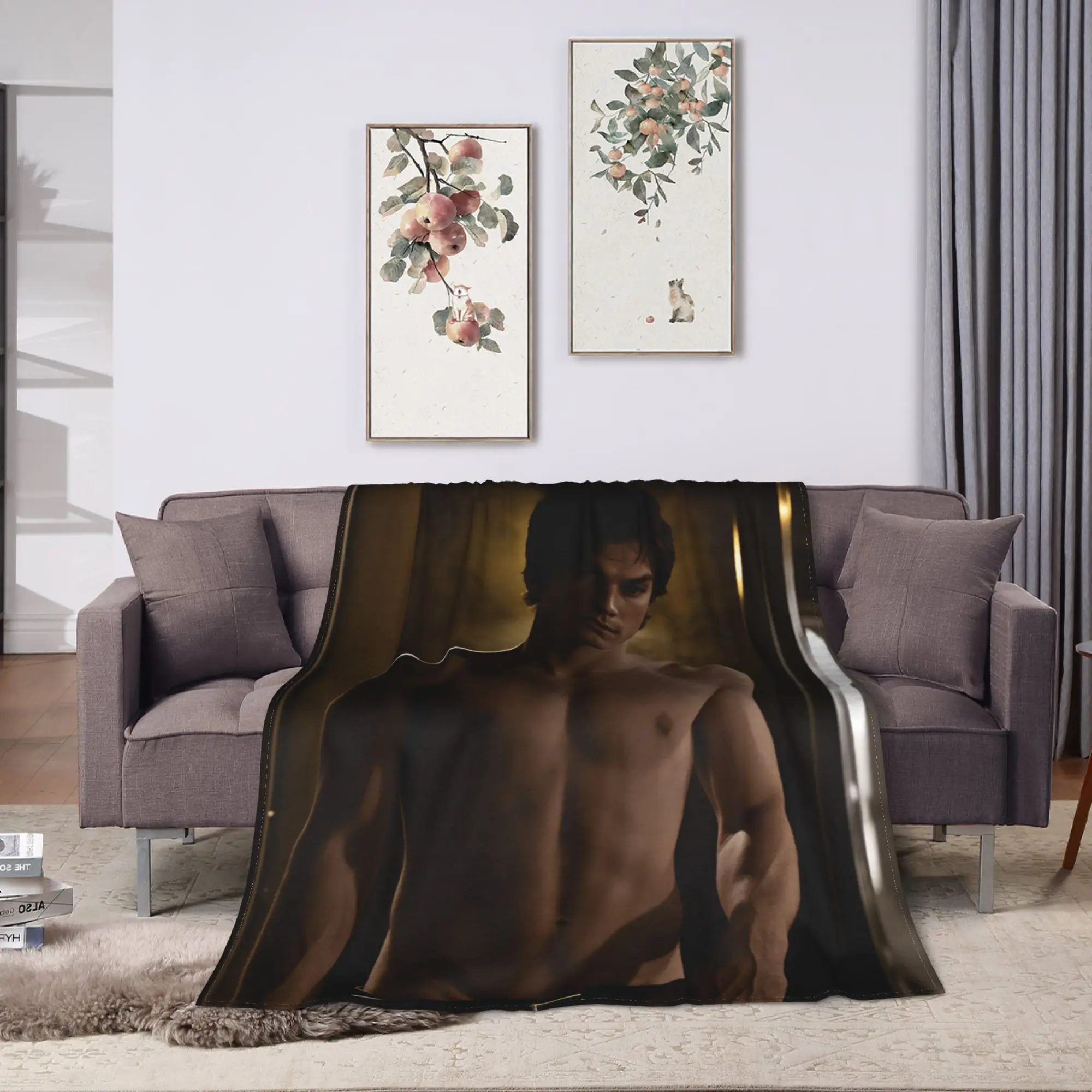 Damon salvatore Blanket Comfortable  Throw Blanket Winter Adults Chair Sofa Bed Travel Office Bedspread