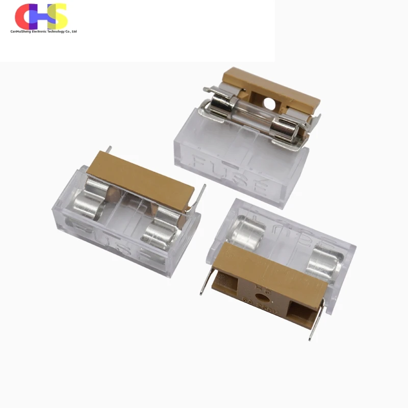 10pcs/lot 5*20mm 5x20mm fuse holder with transparent cover Insurance Tube Socket Fuse Holder  Fuse Holders 5X20 Fuee