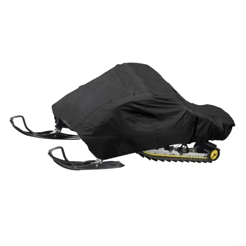 Body-Contoured Snowmobile Storage Cover with Integrated Fastening, Fabric Construction, and Fold-Down Design Between Uses X37F