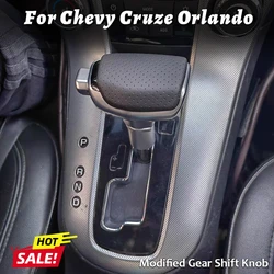 Plate Leather Upgrade Gear Shift Knob Lever Stick Shifter Control Head for Chevrolet Cruze 2013 Orlando 2014 Cars Accessories