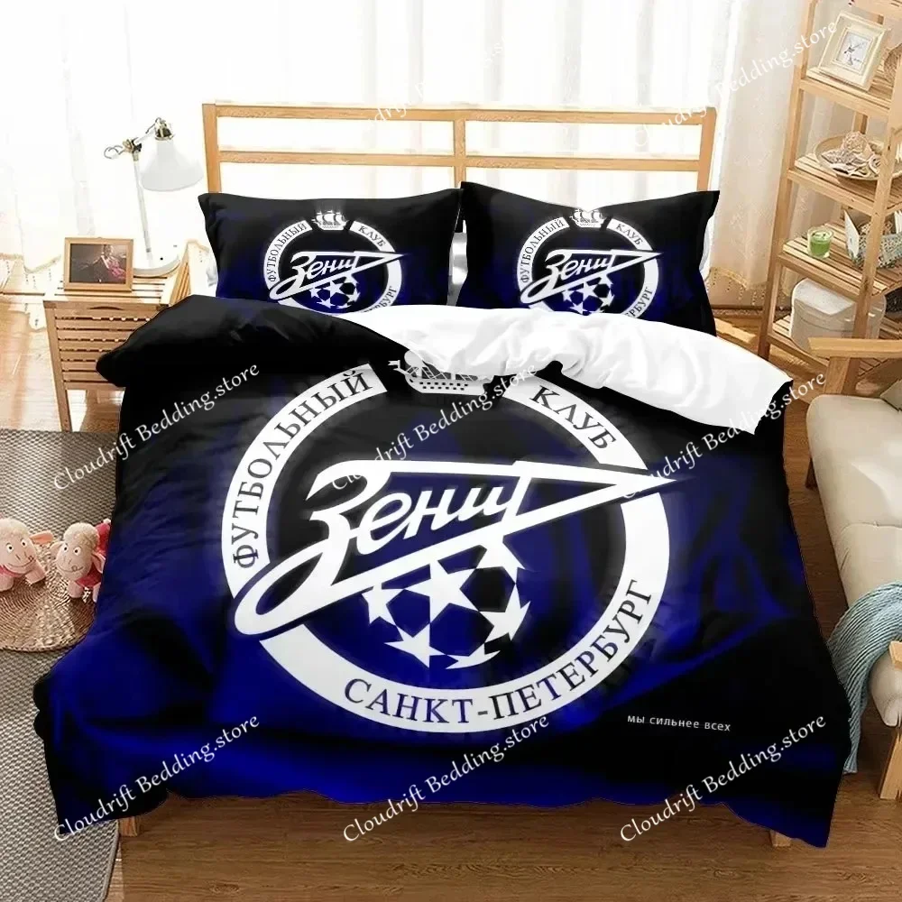 Football FC Zenit Saint Petersburg Bedding Set Boys Girls Twin Queen Size Duvet Cover Pillowcase Bed Kids Adult Home Textiles592