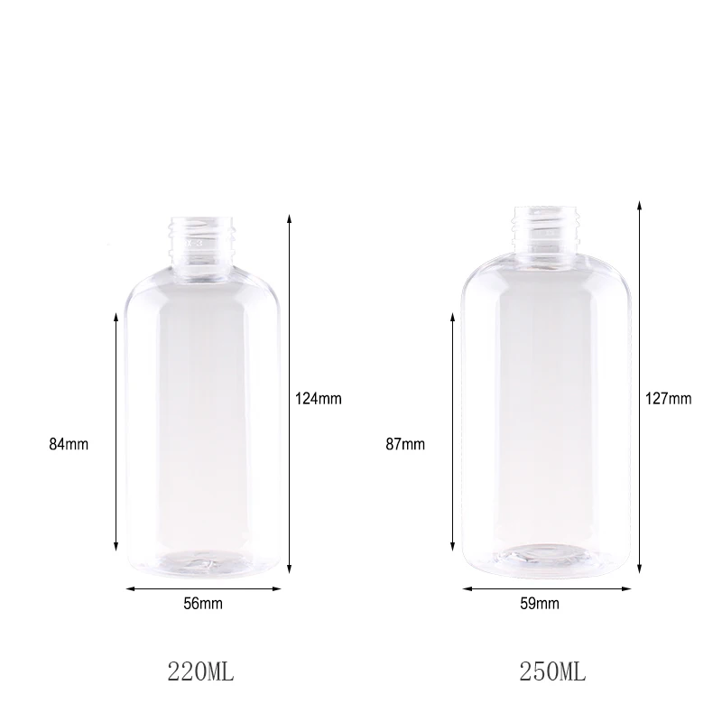 Marrone Bianco 220ML 250ML X 24 Contenitori di plastica vuoti con tappo ribaltabile Bottiglia di imballaggio cosmetico per la cura della pelle per shampoo gel doccia