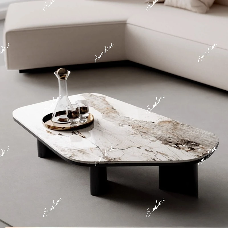 Italian simple business reception light luxury office sofa coffee table