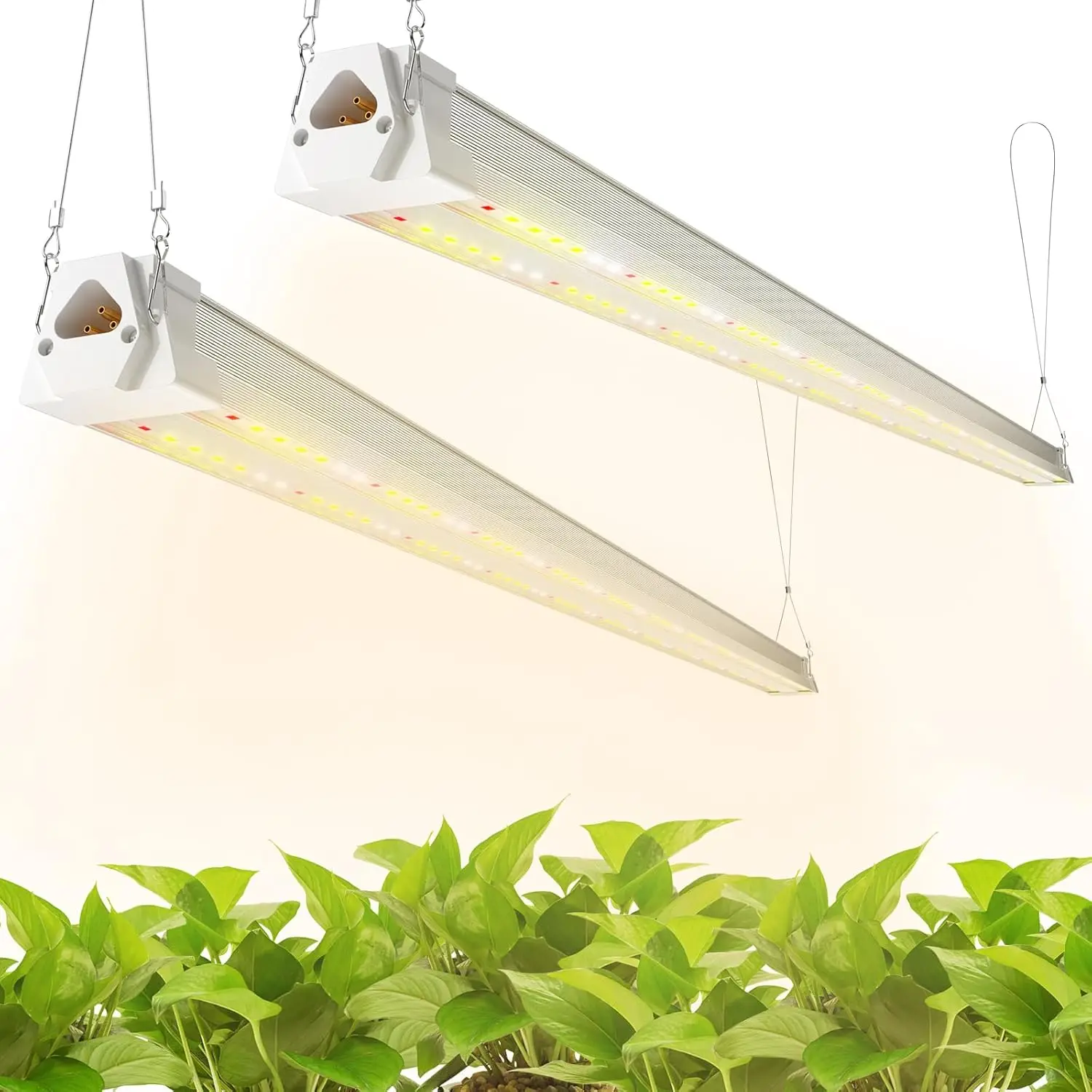 

2-Pack 4FT Full Spectrum LED Grow Light, 40W Equivalent to 250W, Linkable Plant Lamp for Indoor Hydroponics with On/Off Switch