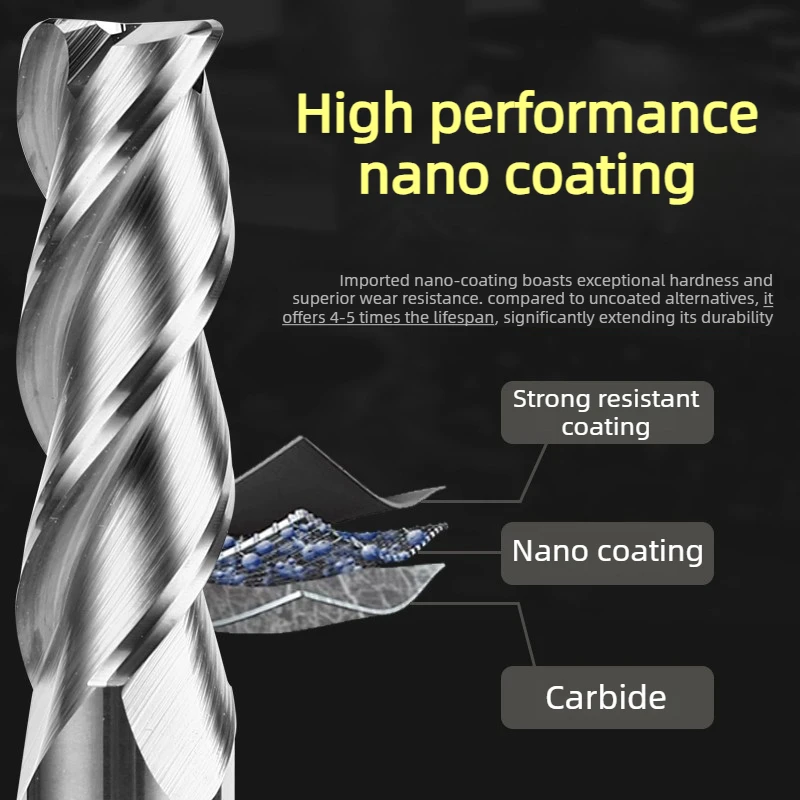 Precision 4-Flute Corner Radius End Mill, R0.5/R1/R2/R0.2 Bullnose Cutter, Solid Tungsten Carbide Steel