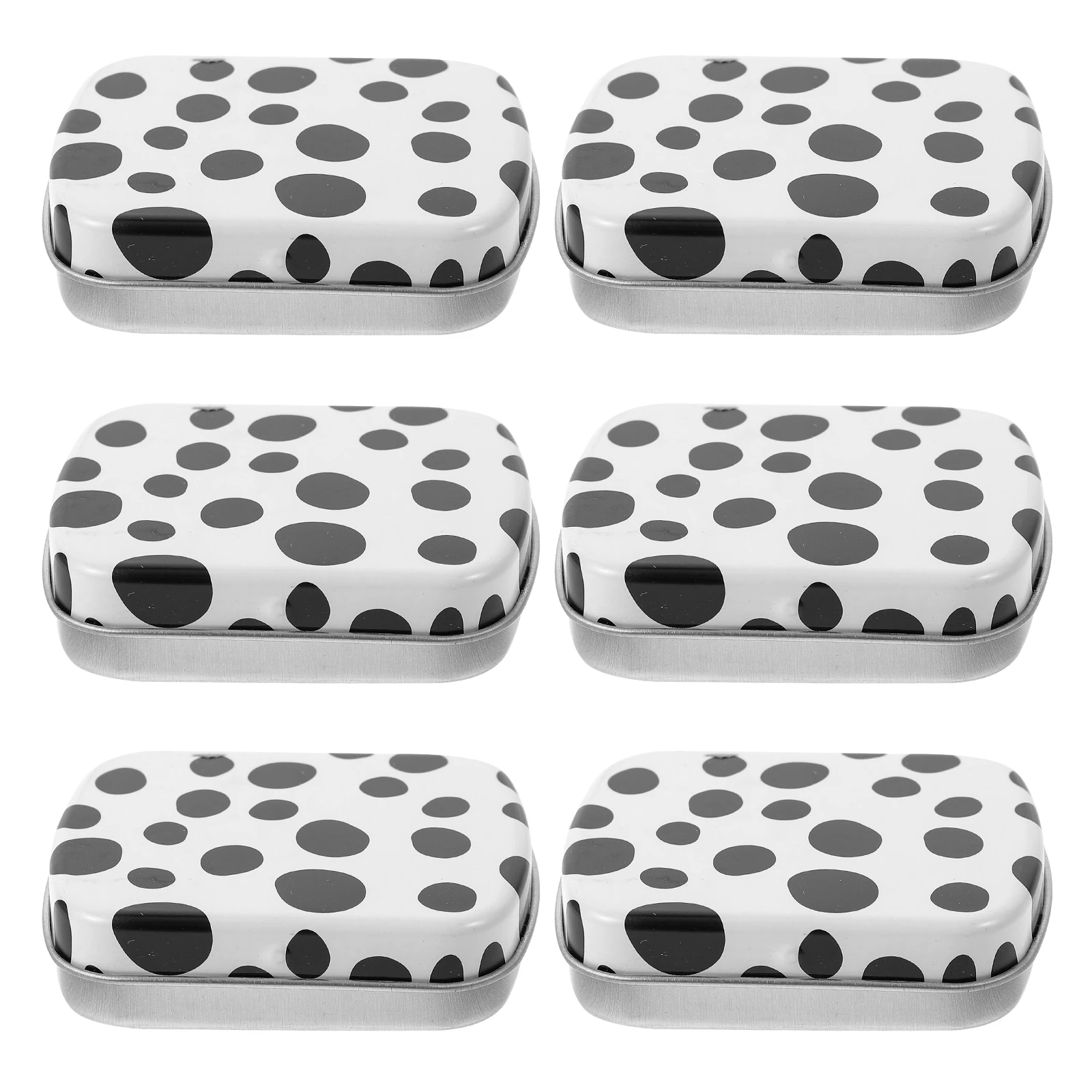 

6pcs C y Tin Boxes 60x45x15mm Silver Black Small Metal Storage Containers Desk ganizer Sample Box Empty Holder