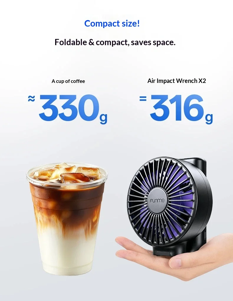 FUNME F37Pro Handheld Small Fan 100-Speed Wind Speed Can Be Adjusted At Will Handheld Fan 10000mAh Long Battery Life Low Noise