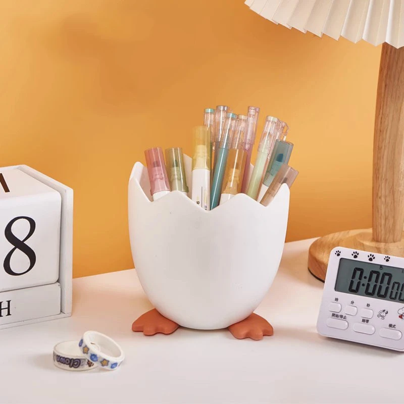 Eggshell Pen Holder Cute and Creative Stationery Box Office Storage Box Personalized Desktop Decoration