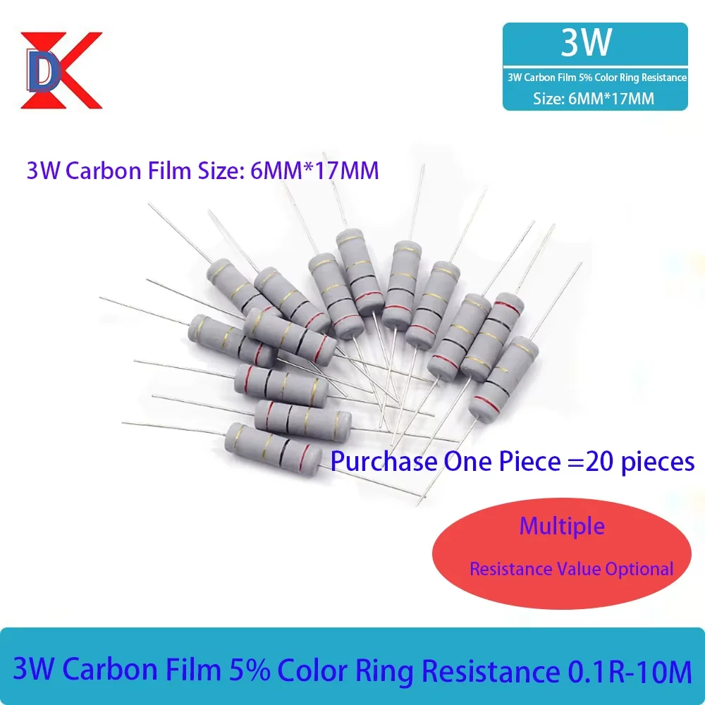 3W Carbon Film Resi…