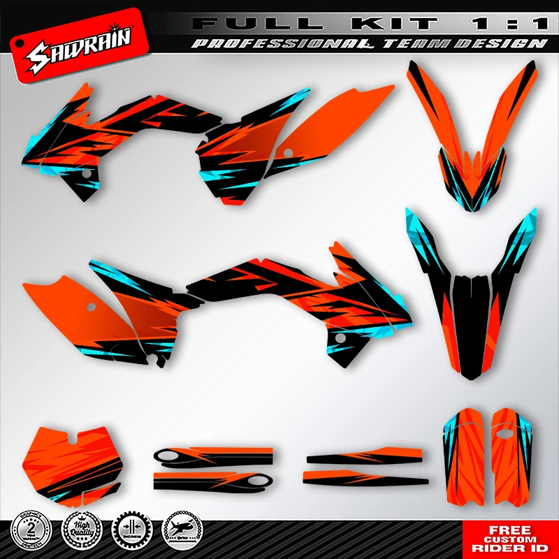 

Sawrain Custom Team Motorcycle Graphics Background Decals Stickers Kit for KTM SX85 2013 2014 2015 2016 2017 017
