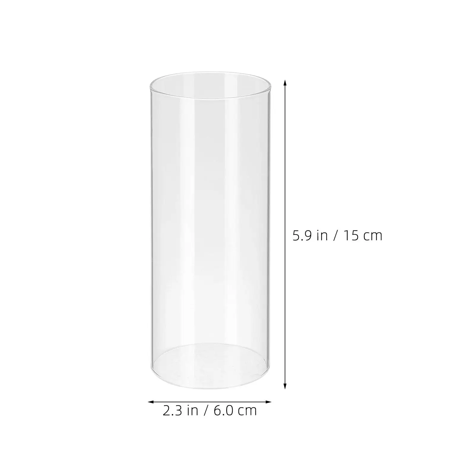 5Pcs Glass Lamp Shades Clear Cylinder Hurricane Holder Modern Rustic Pillar Candleholders Table Centerpieces