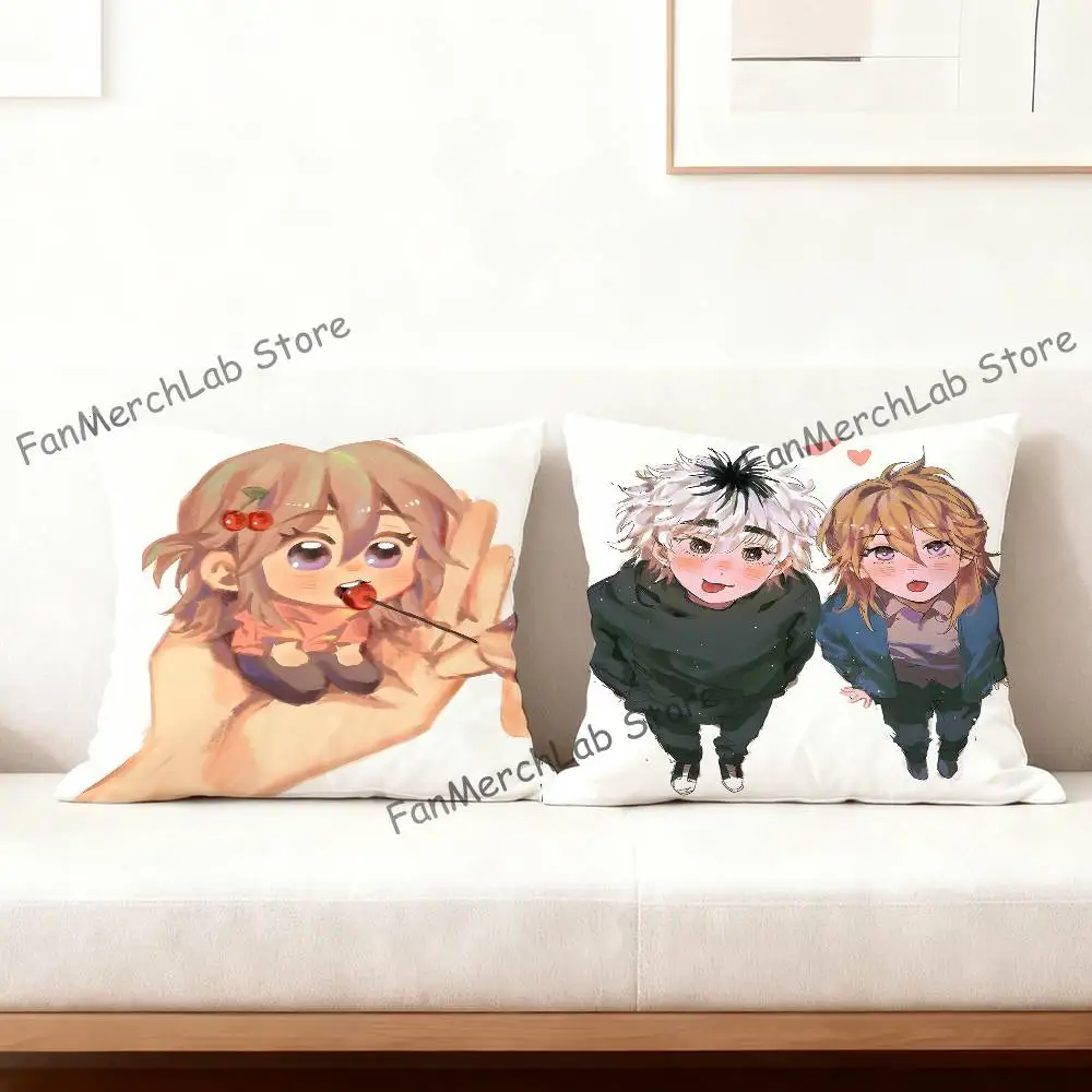 C-Cherry Crush Pillowcase Pillowslip Cushion Plush Boys Girls Cartoon Anime Kawaii Decoration Kids Birthday Cute Gifts