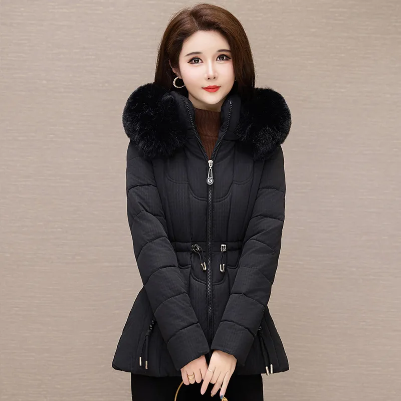 

2025 New Winter Warm Bread Jackets Hooded Parka Coat Standing Collar Thicken Down Cotton Jacket Korean Women Receive High Praise