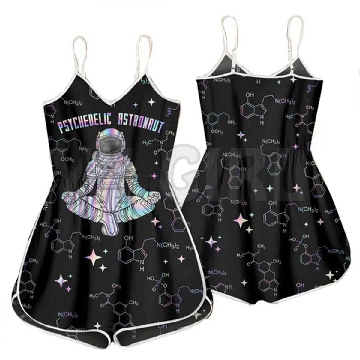 

YX GIRL Женские летние комбинезоны с 3D-принтом «Психоделический космонавт» в стиле бохо