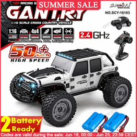 50 or 80KM/H Rc Cars 1/16 Off Drift Road 4WD with LED 2.4G Waterproof Remote Control Monster Truck for Adults and Kids Toy Gift