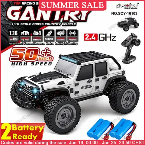 50 또는 80KM/H Rc 자동차 1/16 오프 드리프트 로드 4WD LED 2.4G 방수 원격 제어 몬스터 트럭 성인 및 어린이 장난감 선물