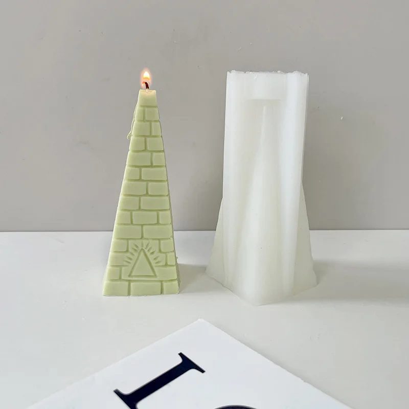 Triangular Tower Silicone Mold DIY Soap Candle Gypsum Aromatherapy Mouldings Cake Tools