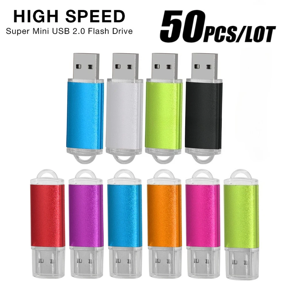 

50Pcs/Lot Pendrive 64Gb Memory Stick 32Gb 4Gb Wholesale Metal Usb Flash Drive Free Customizatio LOGO 128G Pen Drive 8Gb 16G Gift