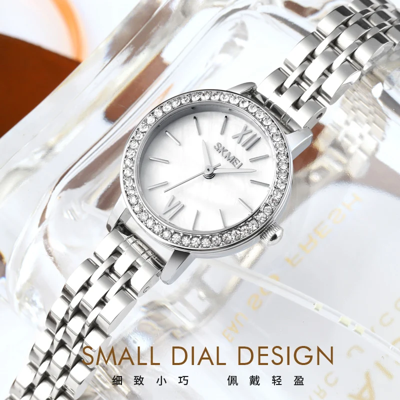 SKMEI تصميم ضياء صغير مقاوم للماء ساعة بسيطة حركة كوارتز ساعات للنساء موضة أنيقة سيدة ساعات المعصم Reloj Hombre #3