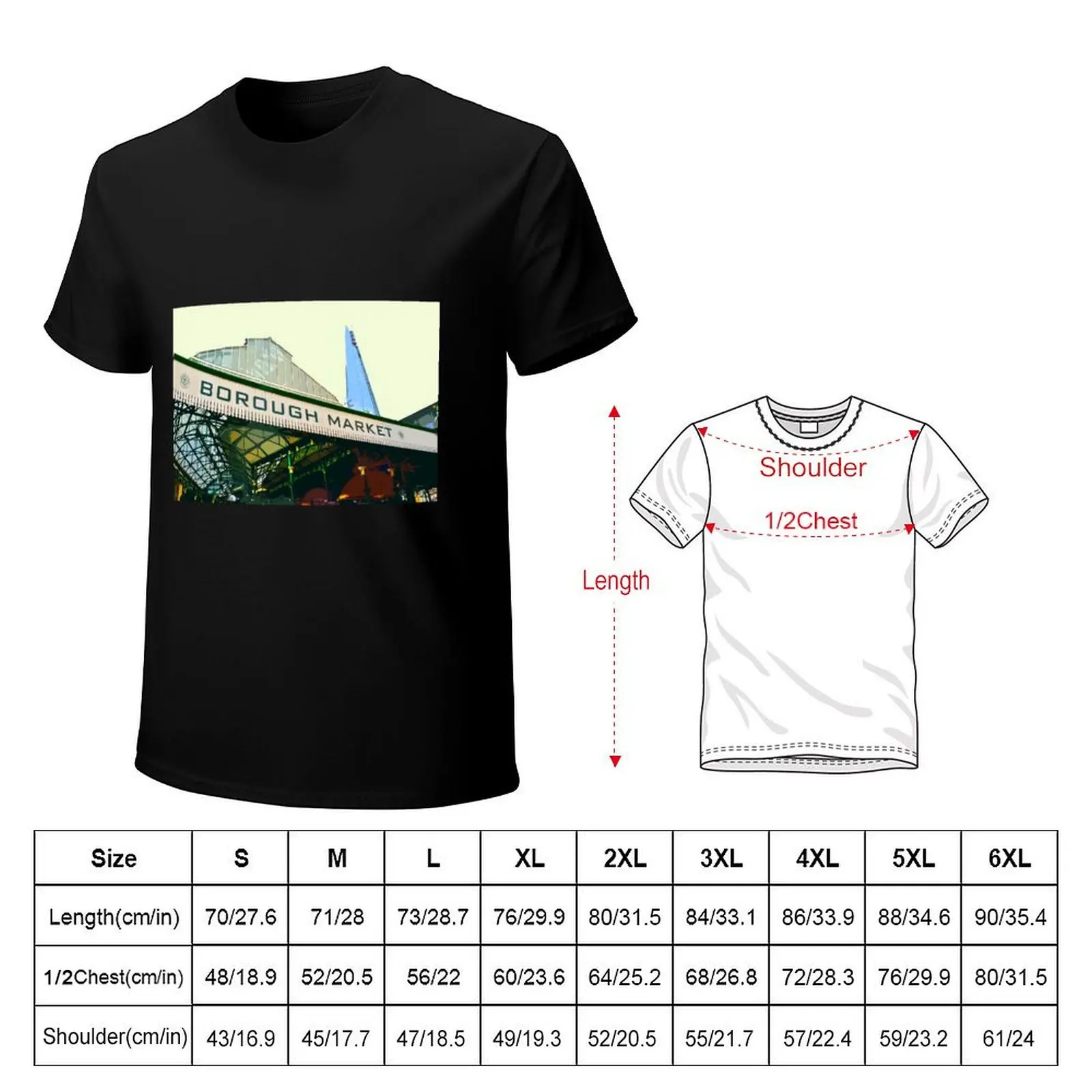 Borough Market T-Shirt Casual Simple Design Short Sleeve Shirt