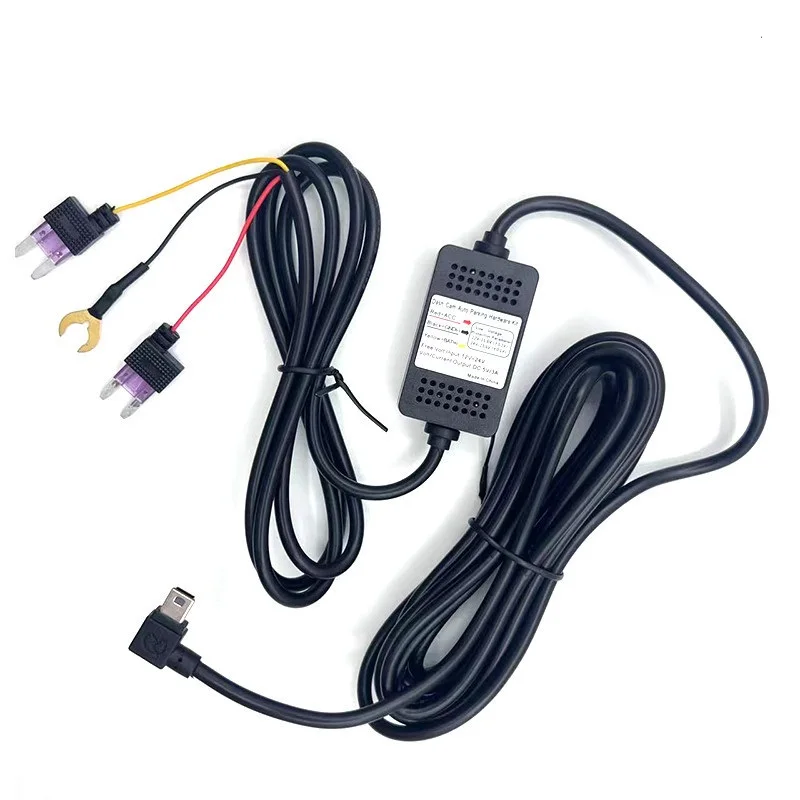 3 Ｃhip Port Mini USB 2.0 OBD Buck Line 24 Hours Parking Monitoring Continuous Power Supply For Car DVR Camera 3m Cable Length