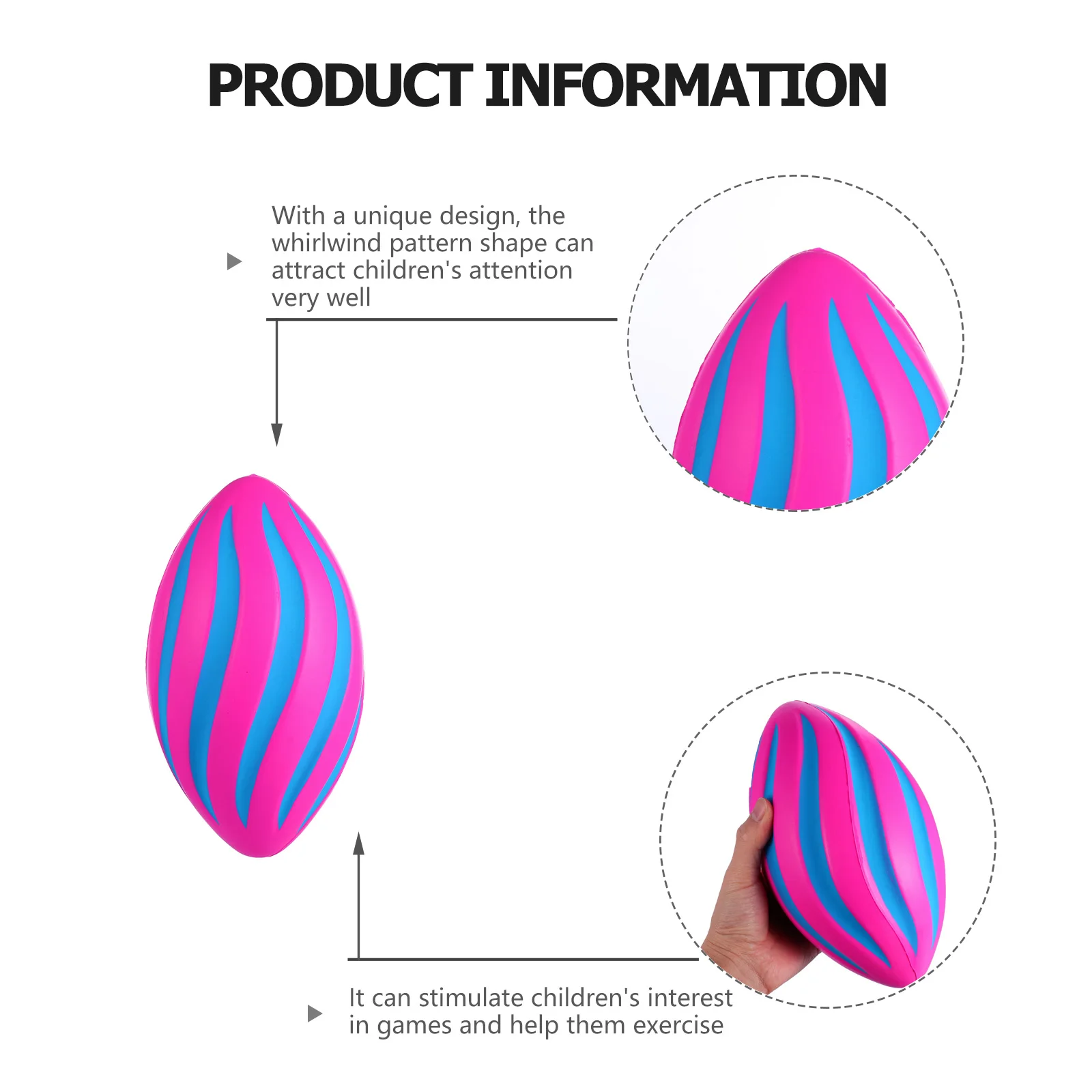 

Rugby Training Ball Convenient Sports Toy Tornado Shaped Football Outdoor Entertainment Kids Pu Children's Playtime