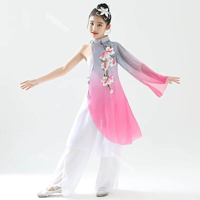 Children's classical dance performance costume, Chinese style dance, umbrella dance, fan dance, yangko dance performance costume