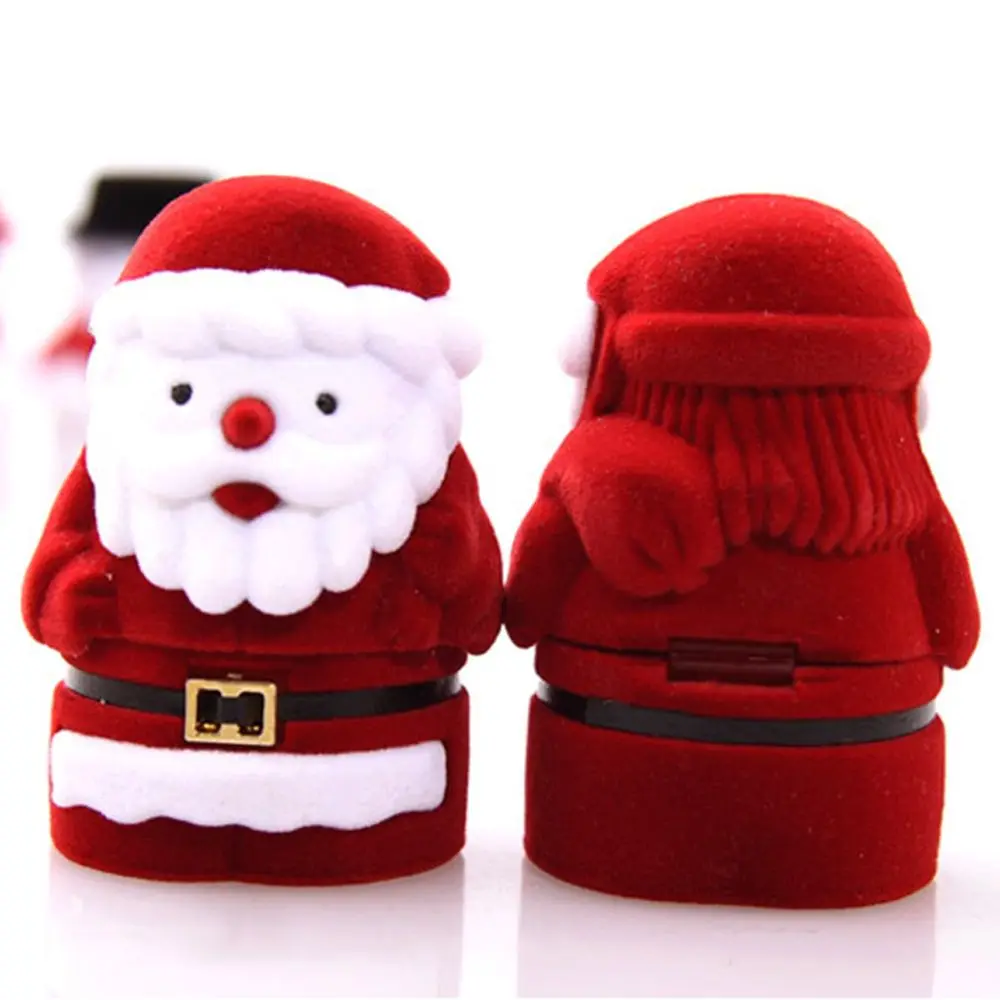 1Pc Gift Classic Santa Claus Santa Storage Box Jewelry Case Earring Display Velvet Box Ring Case Case Jewelry Ring Box