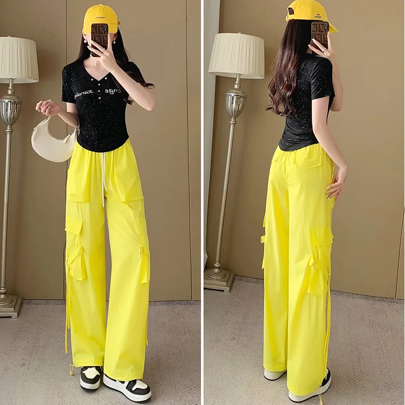 Zestaw sportowy damski: golf, badminton, bieganie, spodnie robocze, taniec ghost step, odzież fitness, modny komplet.