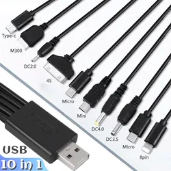 10 in 1 Universal USB Cable Multi Charging Cable Suitable For Multiple Cell Phone Blutooth Earphone Speaker MP3 Player & More