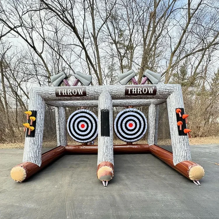 Blow up Interactive Double Inflatable Axe Throwing Game Soccer Dart for Carnival outdoor Sports Events Parties