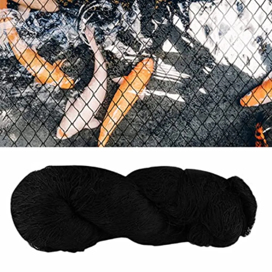 

Heavy duty pond netting measuring 25 x 49 ft designed for protecting koi fish and ponds from birds cats and falling leaves; ide