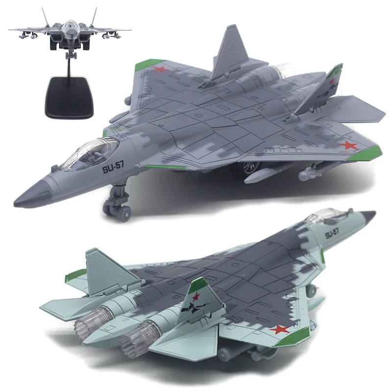 Alloy SU-57 fighter aircraft model simulation aviation passenger plane children's toy