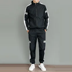 Men's Zipper Pockets Outwear+Pants Sets, New Hip-hop Suit, Track Suits Sweatshirt Best Sellers