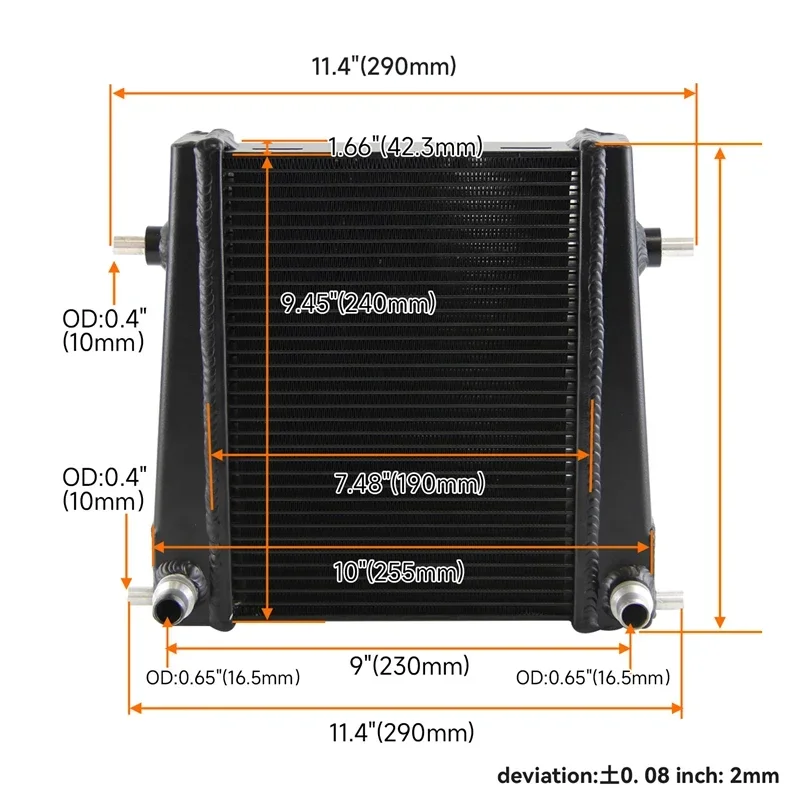 Performance Aluminum Auxiliary Radiators for Supra GR A90 B58 3.0L 20+ Black/Silver
