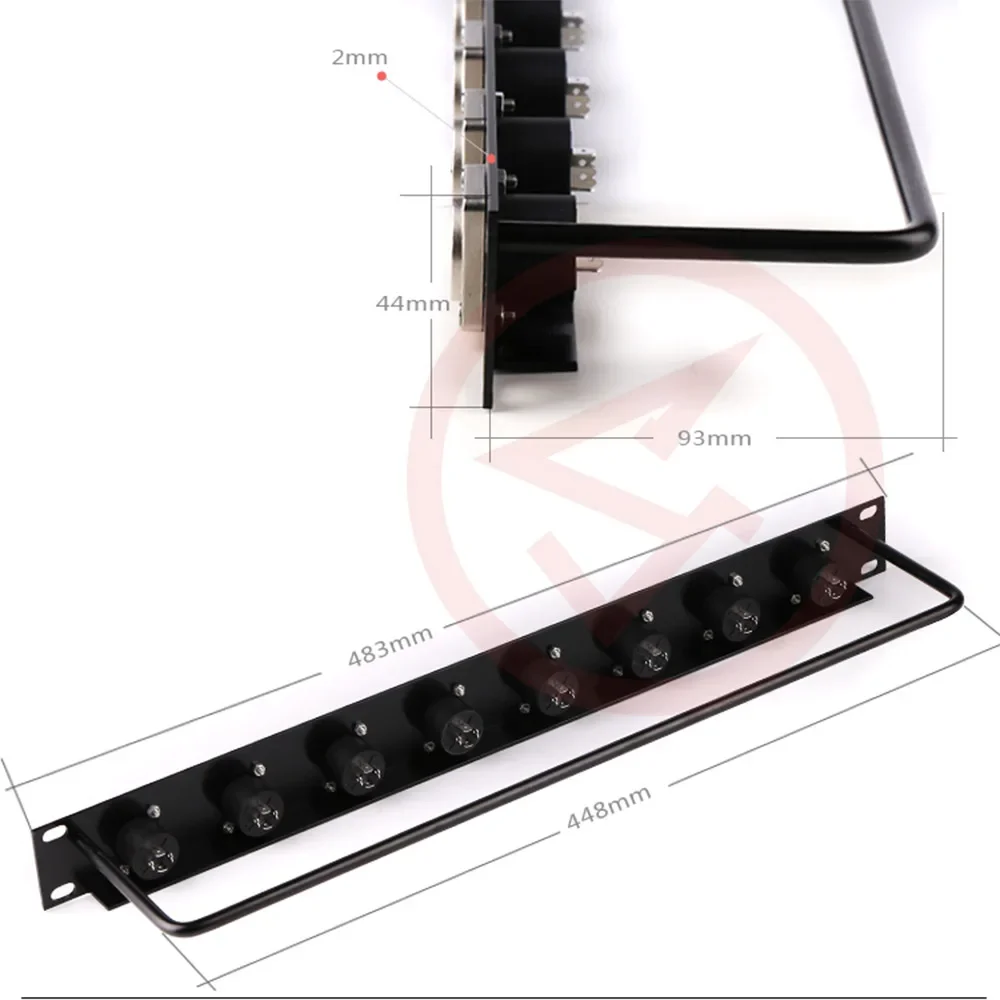 Rack Patch Panel 8 12 16 Way SpeakOn Chassis Connnector 1U Flight Case Mount for Professional Loudspeaker Audio Cable Male Plug