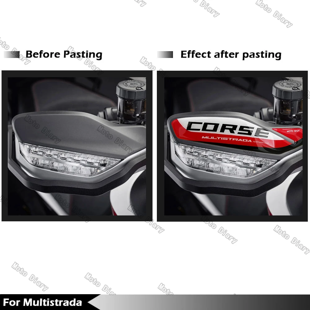 ثلاثية الأبعاد دراجة نارية Handguard ملصقات اليد الحرس درع حماية الشارات ل Multistrada 1260 1200 950 1260s إندورو V2