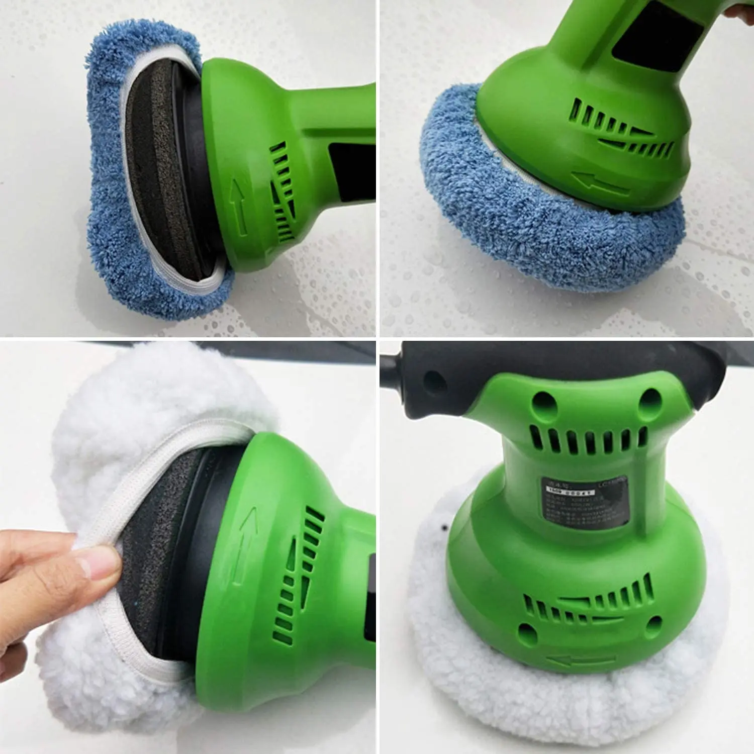 5 to 6 Inch Buffer Bonnets 4Pcs Waxers Bonnet Set Polishing Pads Buffer Bonnet Car Wax Cover for Orbital Buffer Polisher