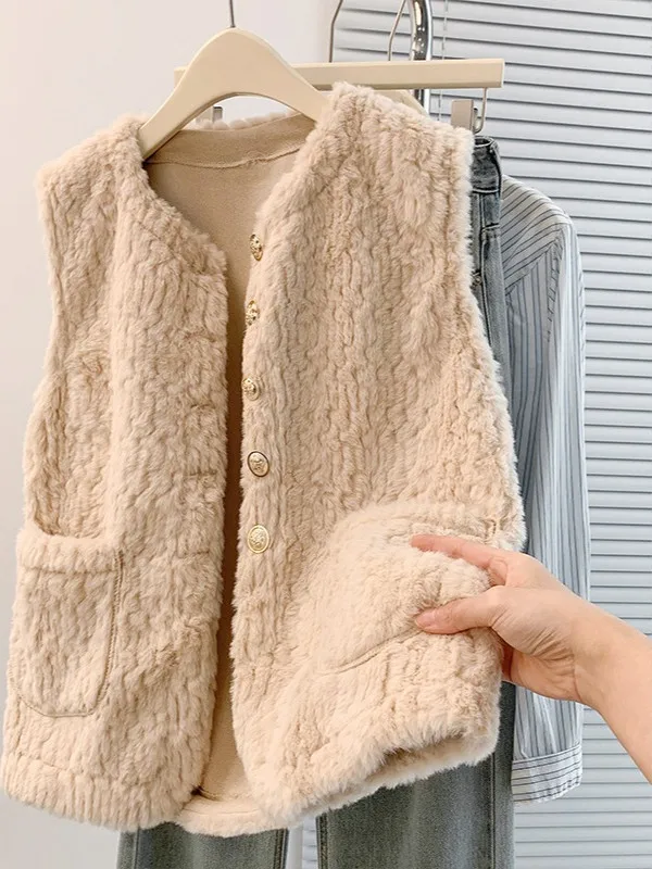 Lose leichte Warmthl Svel große rosa Weste Jaet Outlet Winter New Sle Faionable Damen Faion