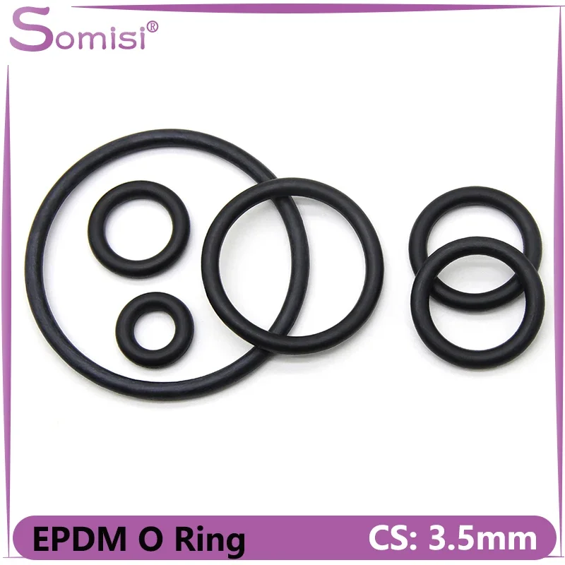 

10/50pcs EPDM O Ring Gasket Black CS 3.5mm OD 10 ~ 85mm Acid and Alkali Resistance Water Resistance Friction Resistance O-ring