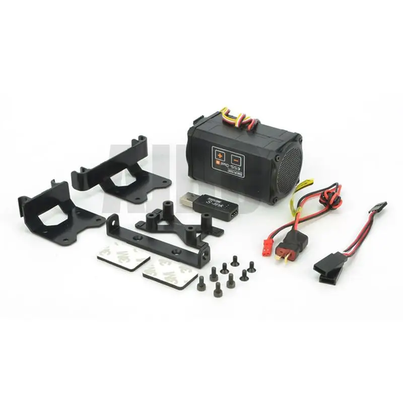 Ess-dual Dual Dual Horn Simulation Sound Group Engine Sound mit Halterung für Trx-4 Trx6 Scx10 D90 Axial Engine Sound Simulator