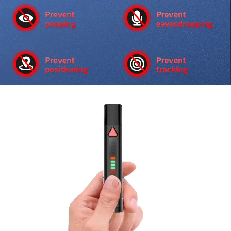 

Mini Hidden Camera Detector Pen Anti Candid RF Scanner Anti-Spy Bug Anti-Radiation Shield GPS Locator Eavesdropping Cam Finder