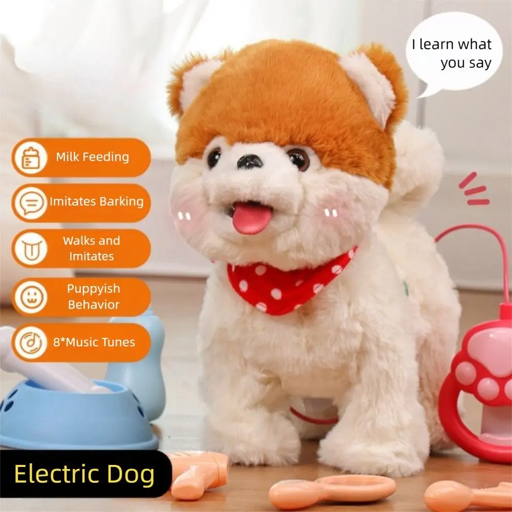 Juguetes electrónicos, juguete de simulación para mascotas, cachorro de peluche, paseo, corteza, perro eléctrico, perro de peluche, perro, canto, habla