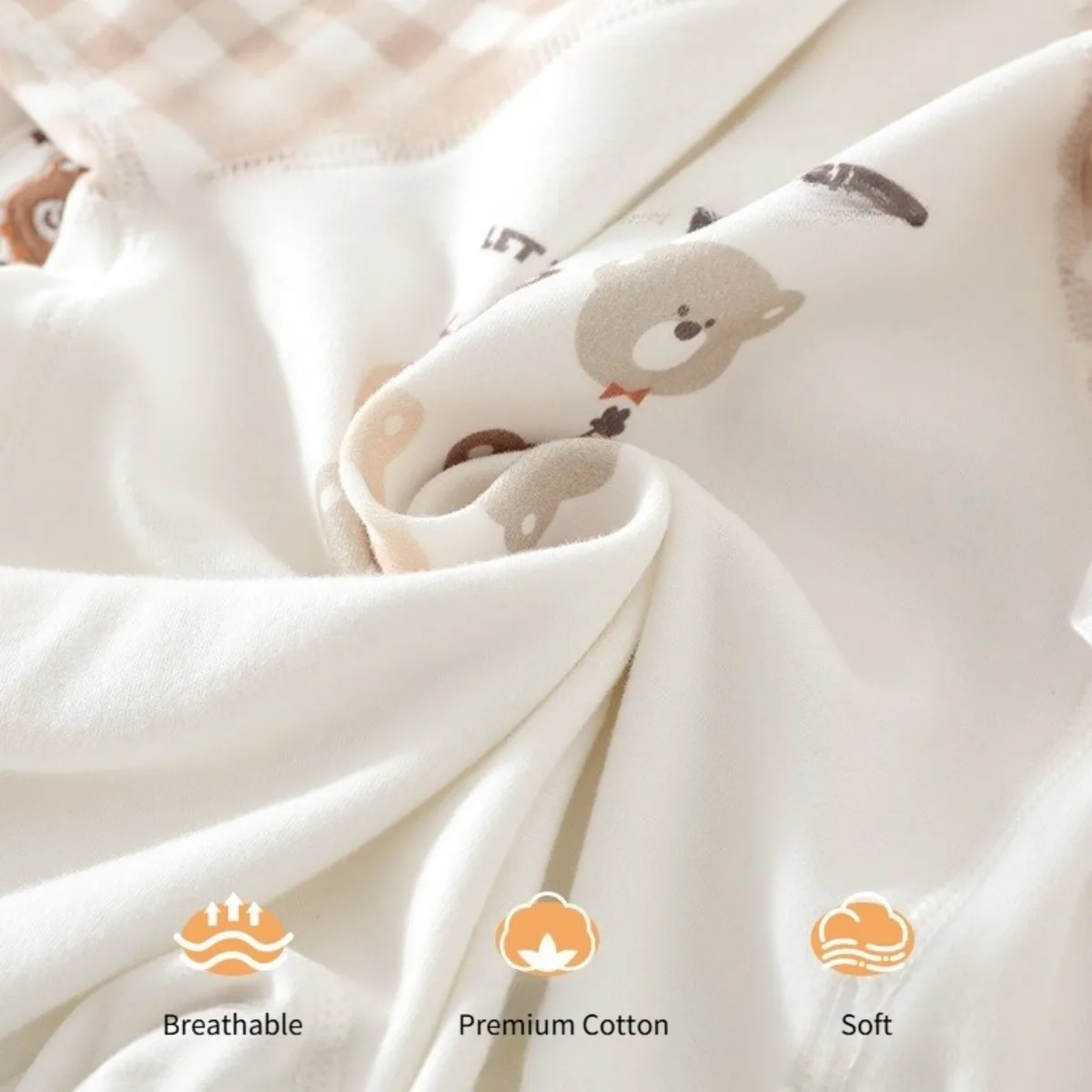 Cute 3D Bear Newborn Baby Romper Soft Cotton Tie-side Onesie Breathable Long Sleeve Infant Bodysuit Unisex 0-3M Spring Autumn