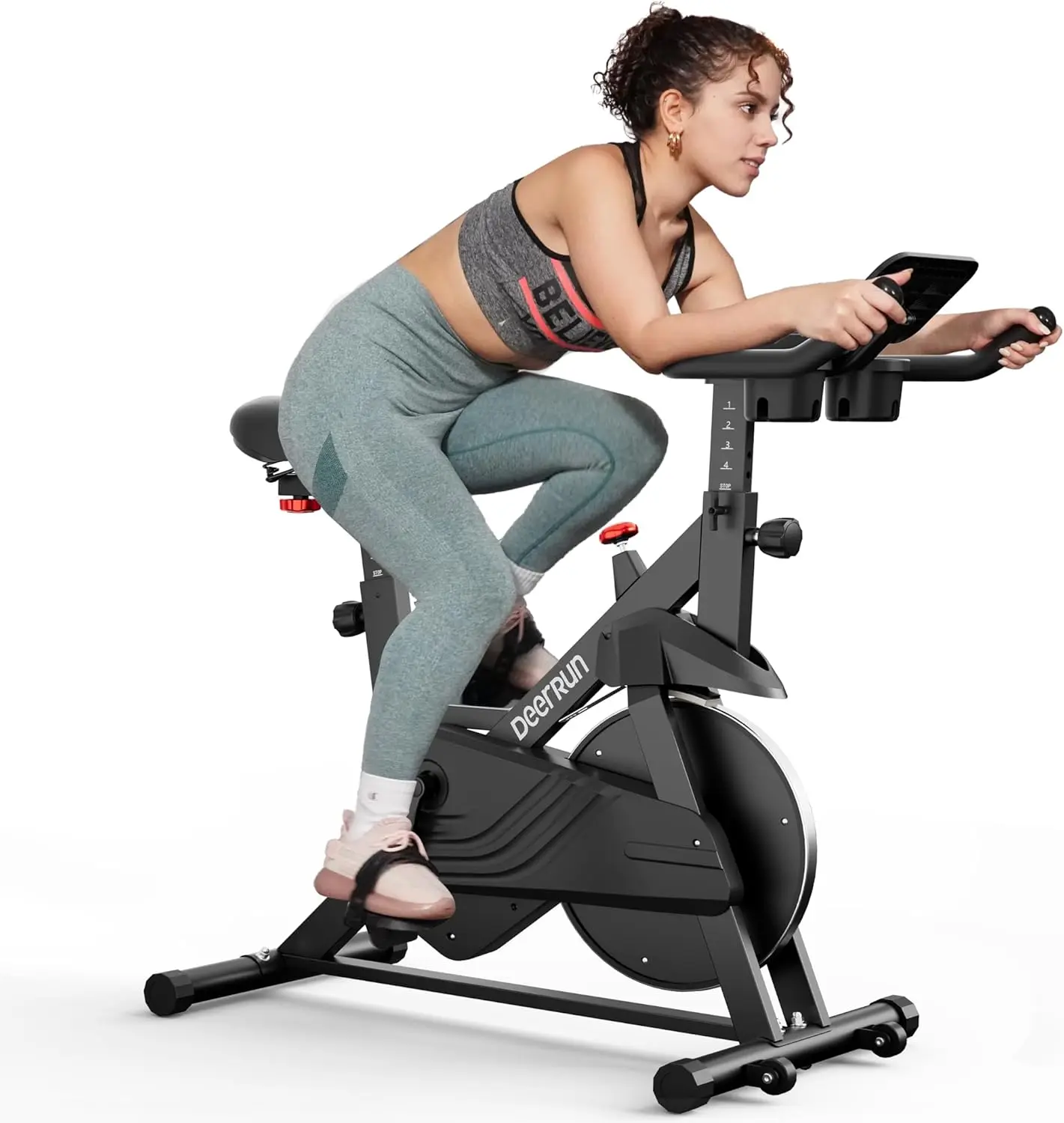 

Exercise Bike, Indoor Cycling Bike Brake Pad/Adjustable Magnetic Stationary Bike with App, Low Noise Workout Bike for Home Cardi