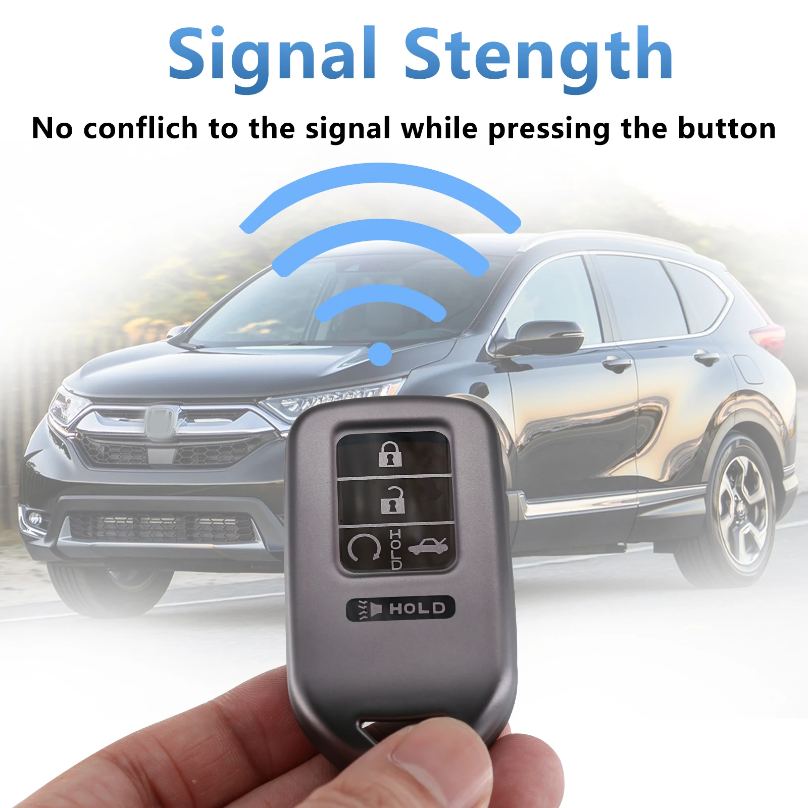 For Honda Accord Key Case Accord Civic CRV Pilot Soft TPU Key Case Metallic Gray Smart Key Key Case Car Interior Accessories