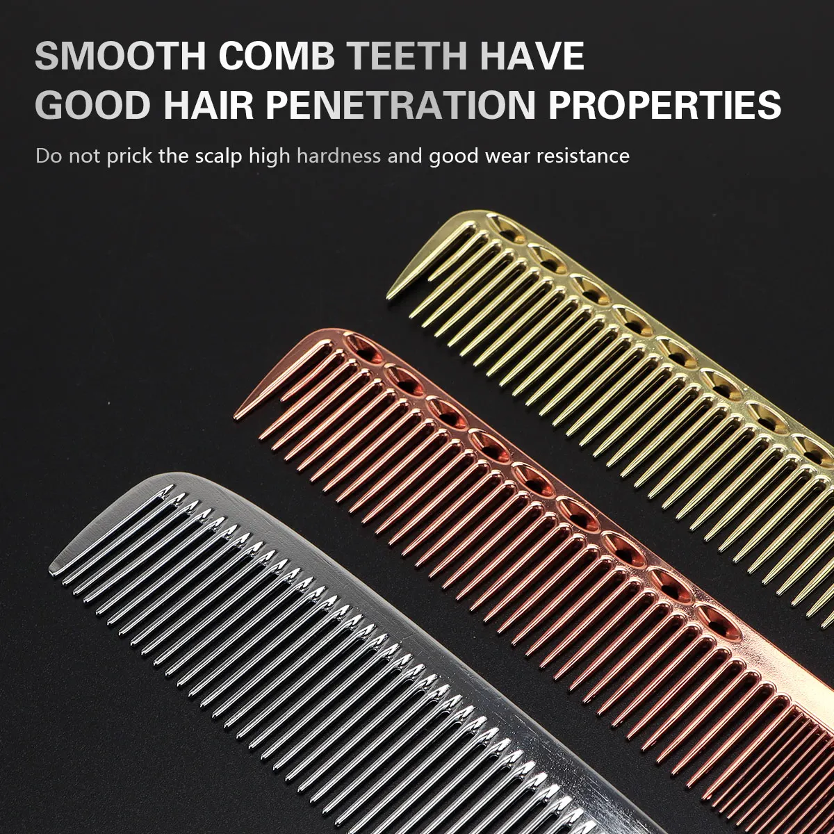 4 Pcs Professional Metal Aluminum Dressing Comb Cutting Combs Set for Barber Hair Styling Hair Combs Anti Static Styling Comb