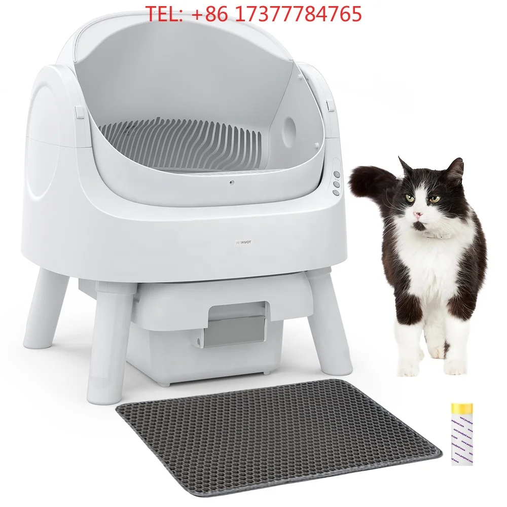 For Smart Automatic Cat Box-High Capacity One-Click Cleaning Easy Clean & Odor Control For Multi-Cat s